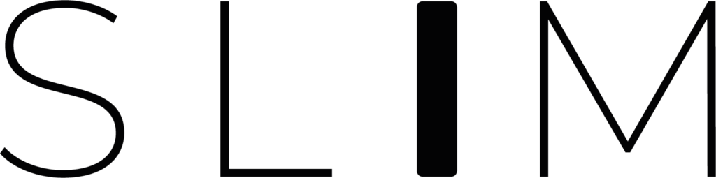 Logotipo del sistema de osmosis SLIM de Hidrosalud en color negro.