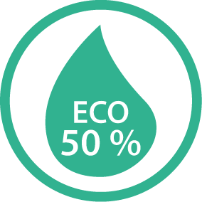 Icono de ahorro de agua e incremento de presión del monomando OPTIMAL 360º de Hidrosalud